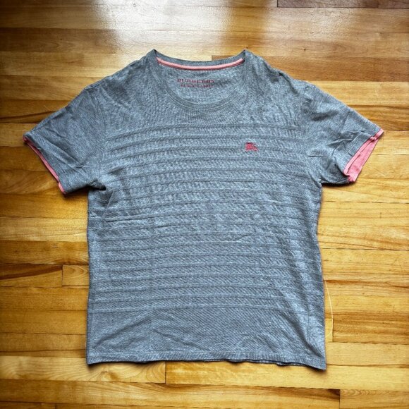 Burberry Black Label Men’s Gray T-Shirt – Size 3 (M), Red Logo, Pink Trim - Picture 5 of 11